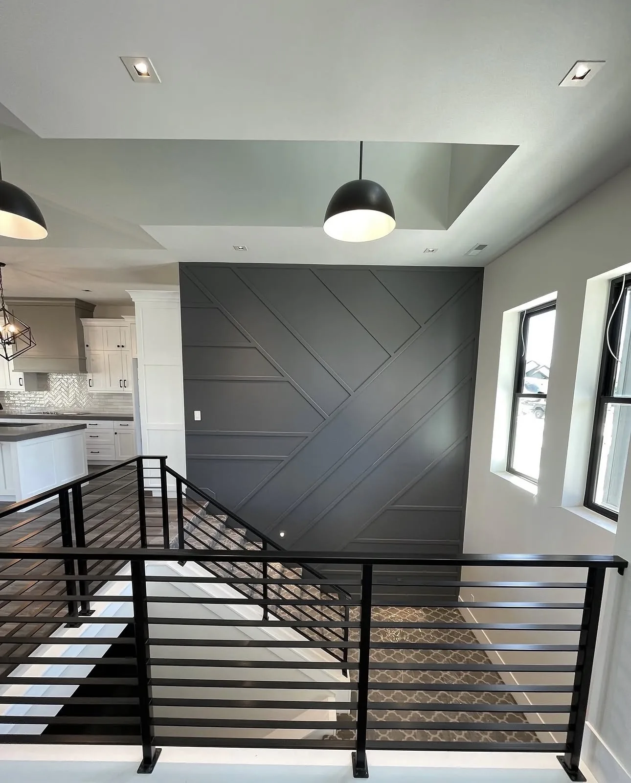 Custom accent wall installation by Pine River Construction — Salt Lake City