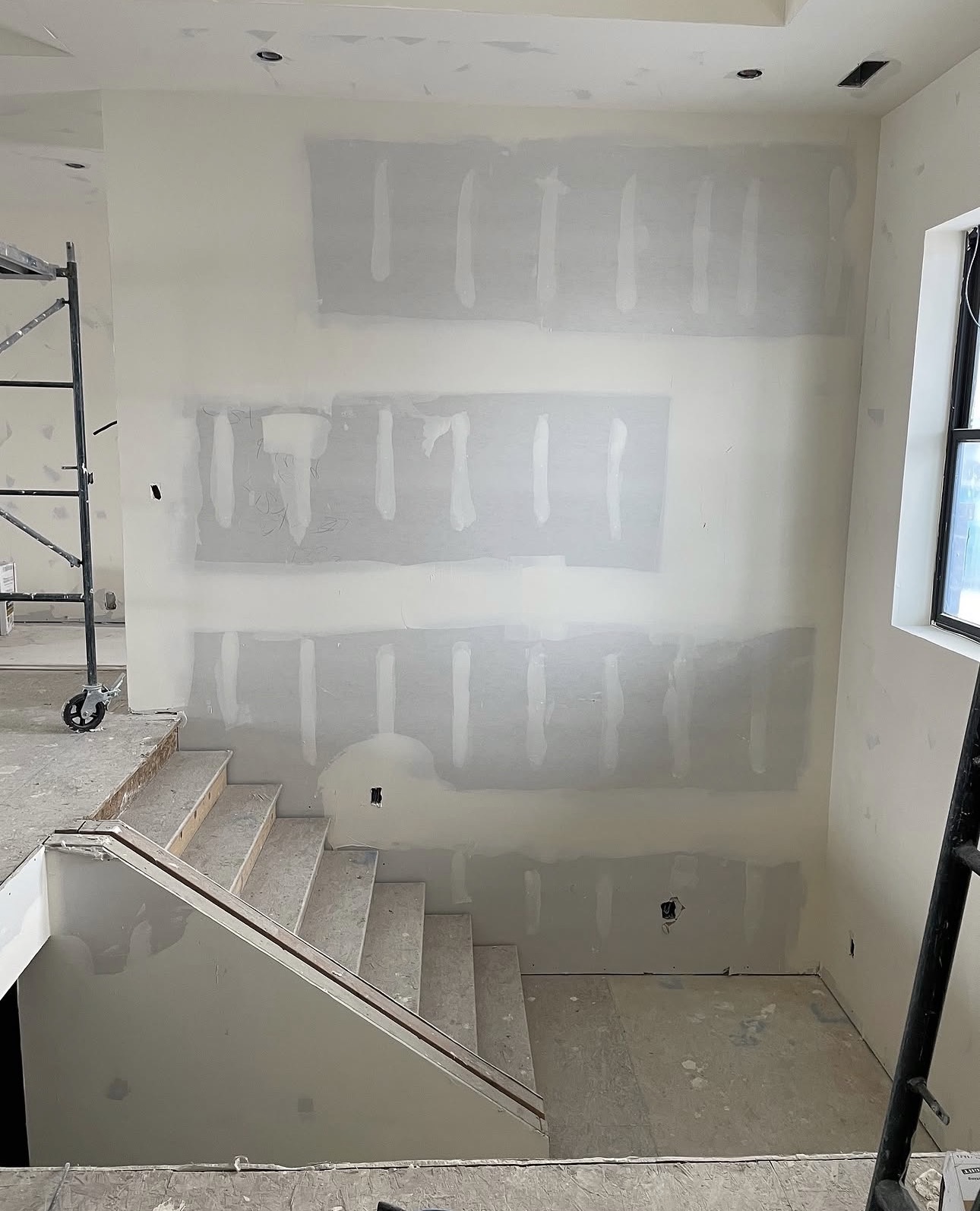 Plain wall before accent wall installation