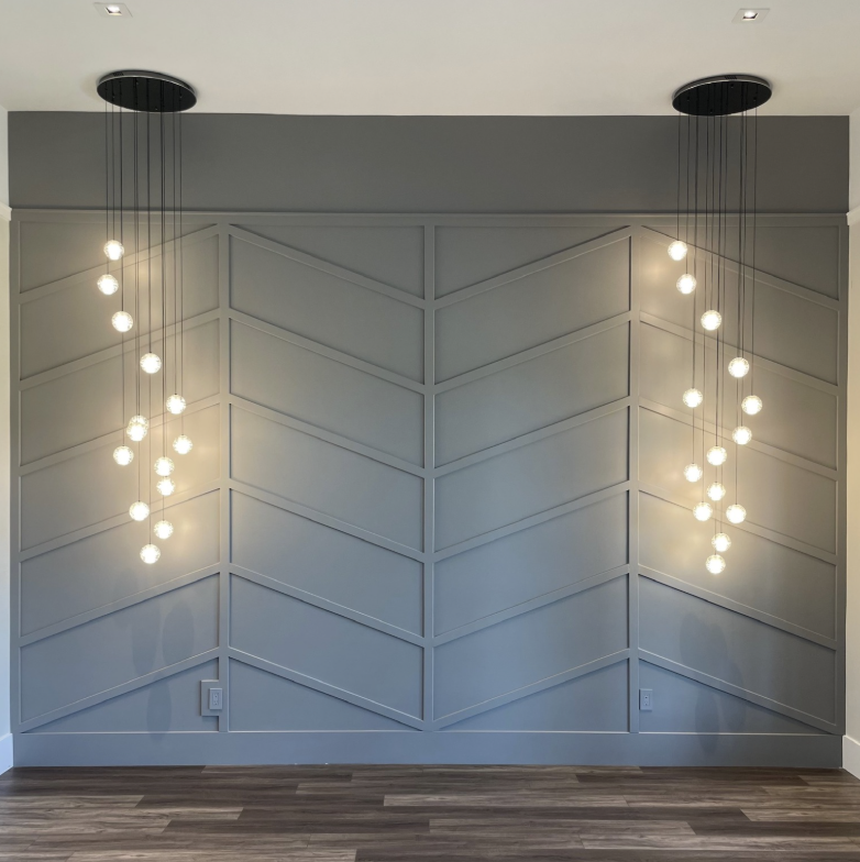 Finished accent wall by Pine River Construction