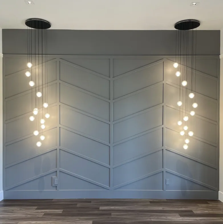 Finished accent wall by Pine River Construction