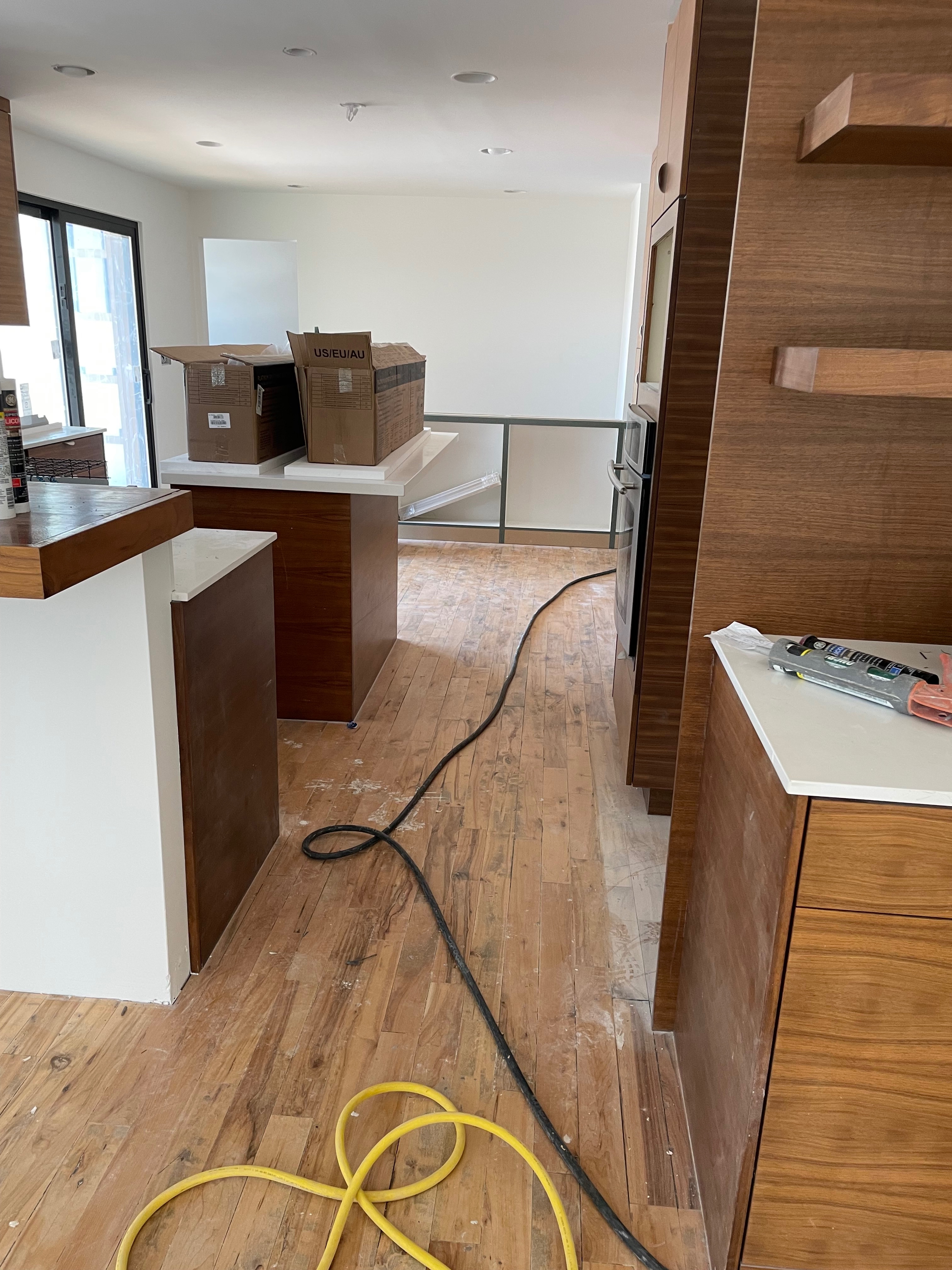 Hardwood floor before refinishing