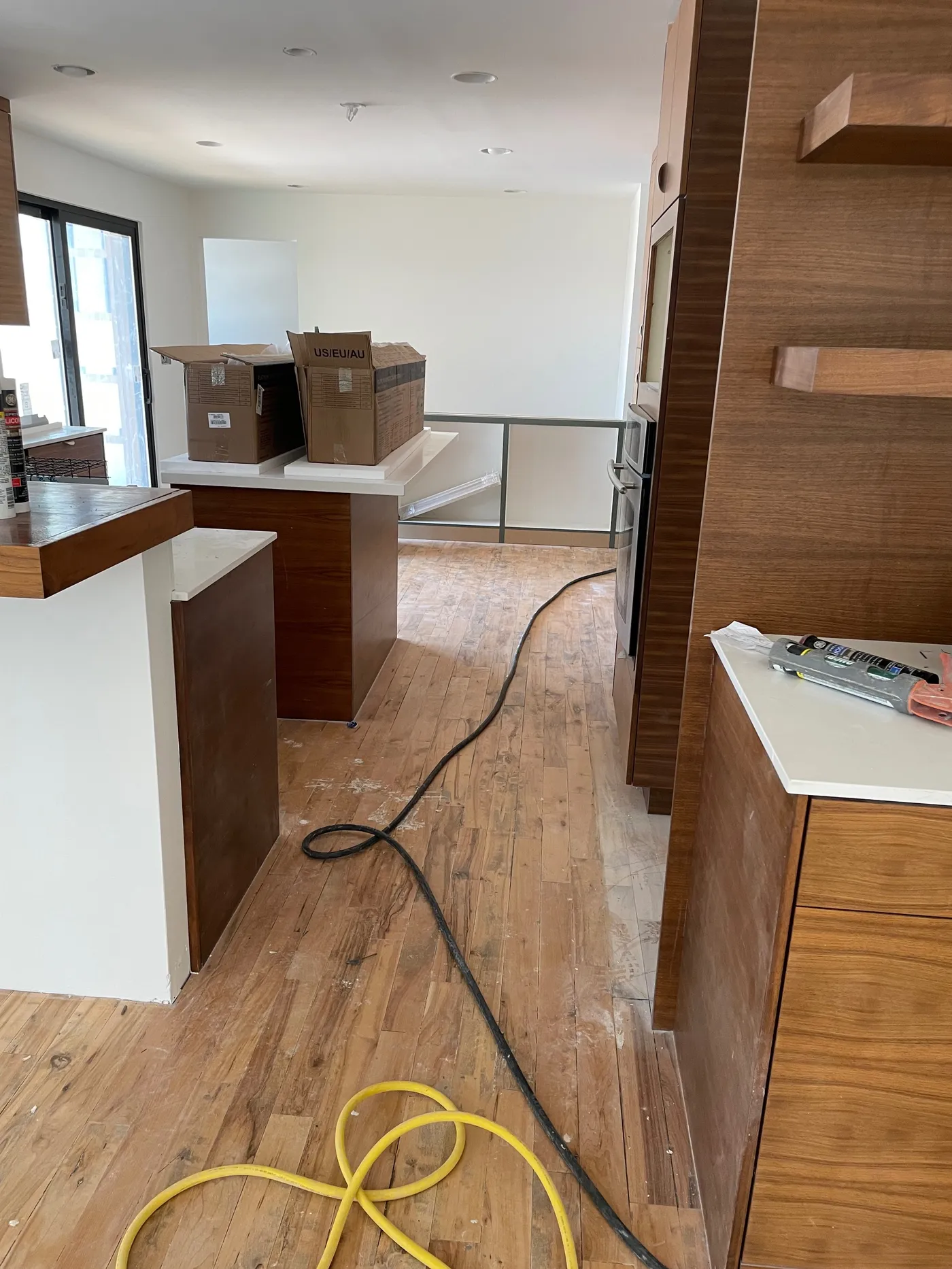 Hardwood floor before refinishing