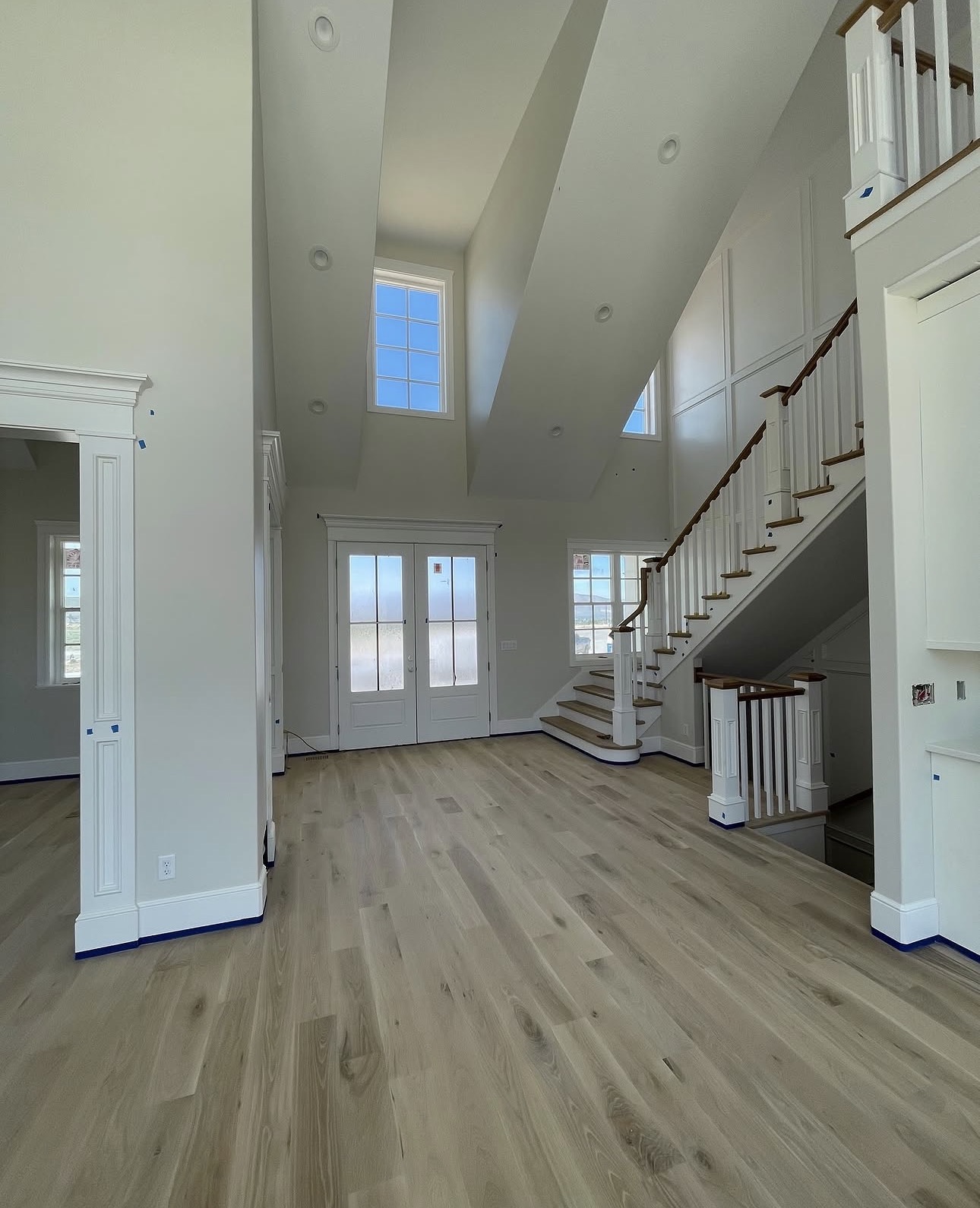 Hardwood floor installation in Utah entryway — Pine River Construction