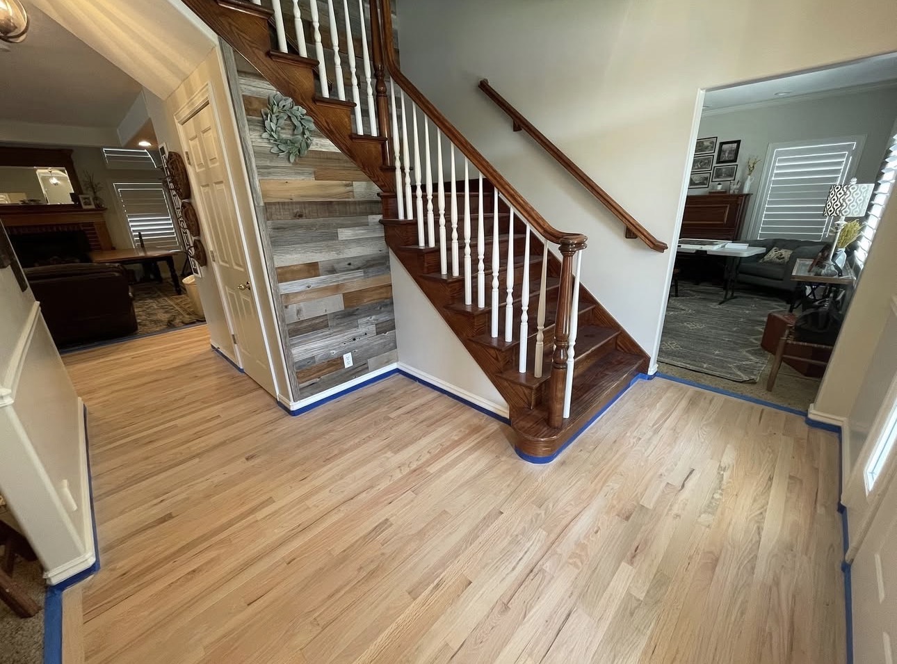 Refinished hardwood floor by Pine River Construction